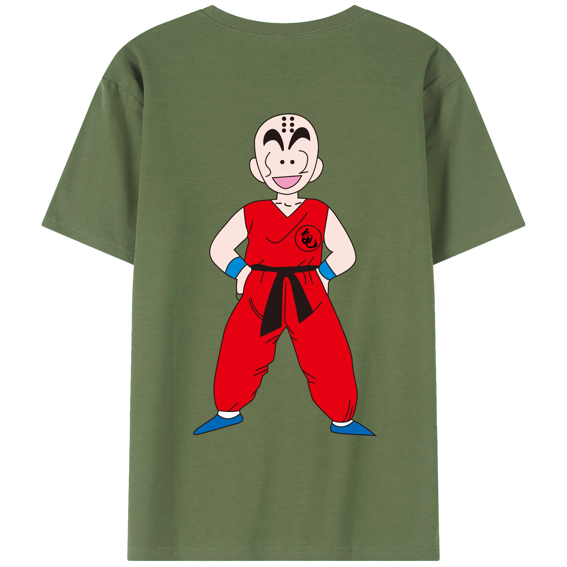 （画像用） ドラゴンボール クリリン DRAGON BALL krillin 綿100％ メンズ半袖Tシャツ（バックプリント） 通気性